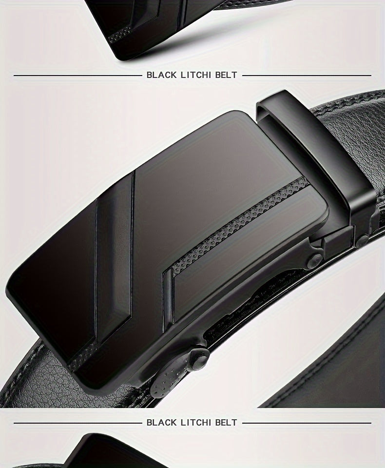 Men's fashion automatic buckle belt, business Men's PU belt, ideal choice for gifts