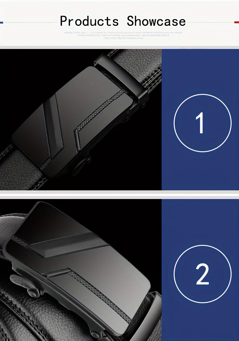 Men's fashion automatic buckle belt, business Men's PU belt, ideal choice for gifts