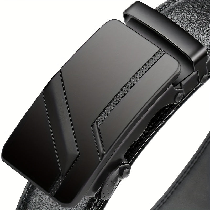 Men's fashion automatic buckle belt, business Men's PU belt, ideal choice for gifts