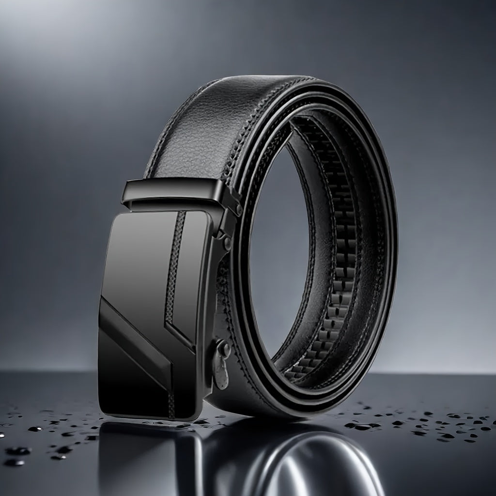 Men's fashion automatic buckle belt, business Men's PU belt, ideal choice for gifts