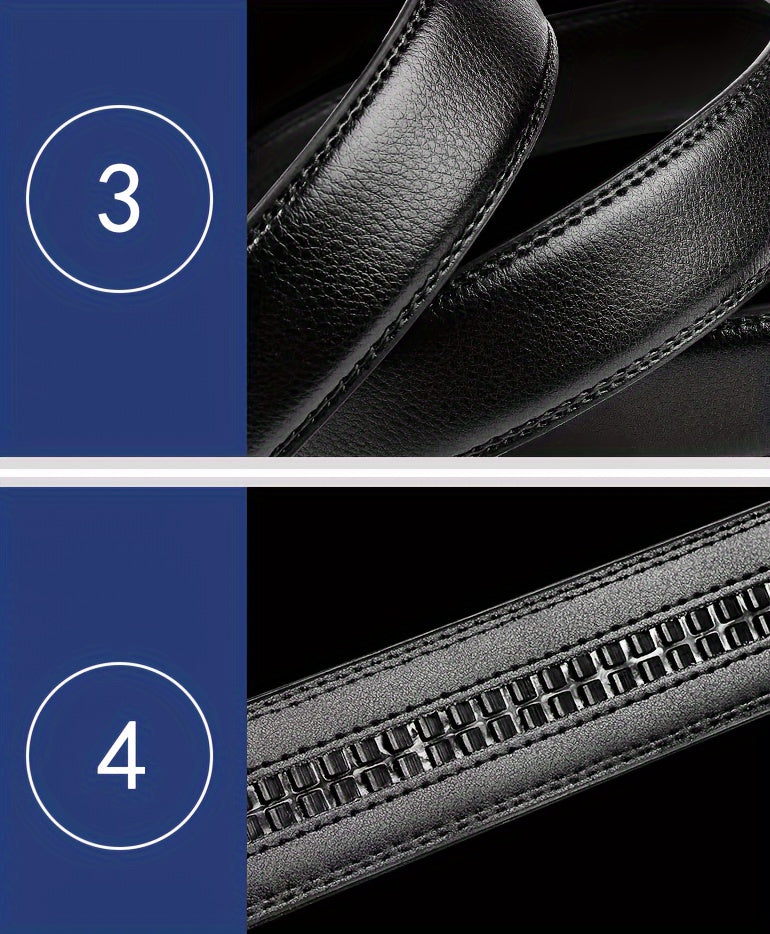 Men's fashion automatic buckle belt, business Men's PU belt, ideal choice for gifts