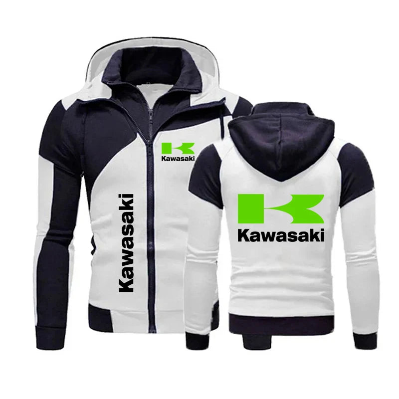 Sweat à capuche zippé pour homme, équipe de moto Kawasaki Racing, mode printemps-automne 2025, nouvelle veste de sport pour femme