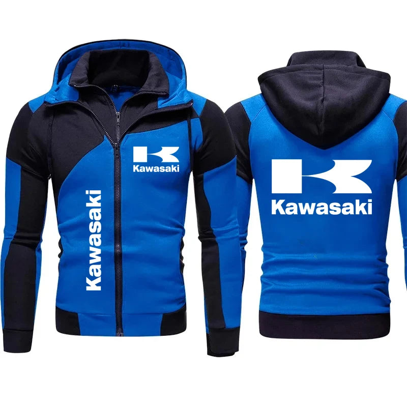 Sweat à capuche zippé pour homme, équipe de moto Kawasaki Racing, mode printemps-automne 2025, nouvelle veste de sport pour femme