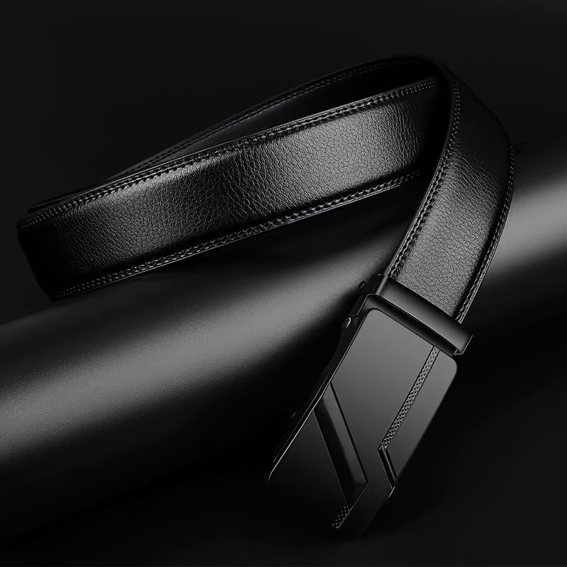 Men's fashion automatic buckle belt, business Men's PU belt, ideal choice for gifts