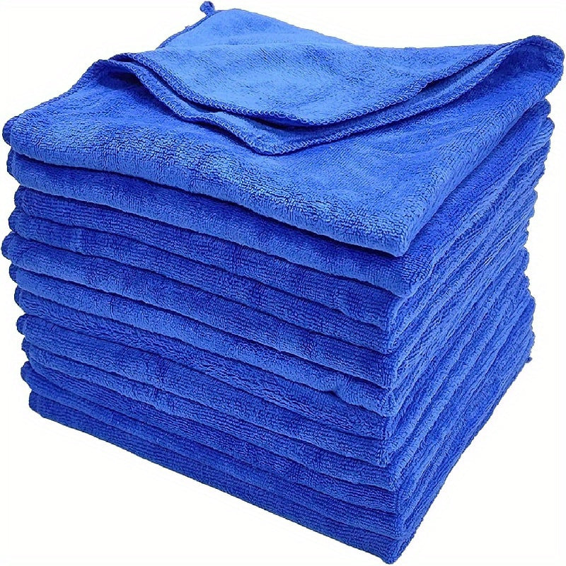 10pcs of Ultra Soft Microfiber Towels - Super Absorbent, Suitable for Car Cleaning, Detail Maintenance, And Home Cleaning (Blue), Used for Car Washing, Drying, And Care