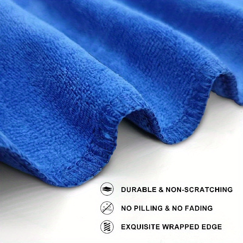 10pcs of Ultra Soft Microfiber Towels - Super Absorbent, Suitable for Car Cleaning, Detail Maintenance, And Home Cleaning (Blue), Used for Car Washing, Drying, And Care