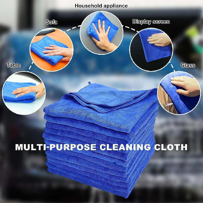 10pcs of Ultra Soft Microfiber Towels - Super Absorbent, Suitable for Car Cleaning, Detail Maintenance, And Home Cleaning (Blue), Used for Car Washing, Drying, And Care